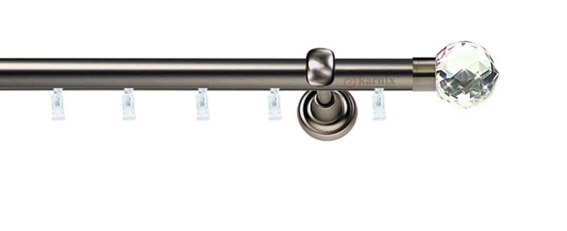 Kovové garnýže jednořadé 19mm - ASPEN BELUNA CRYSTAL antracitové