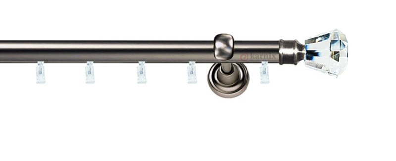 Kovové garnýže jednořadé 19mm - ASPEN CLAREX CRYSTAL antracitové