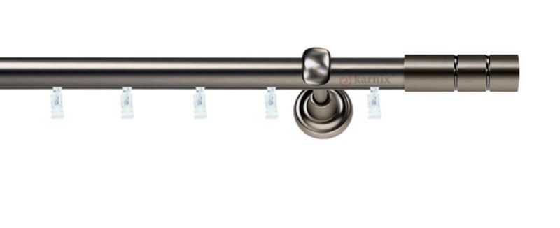 Kovové garnýže jednořadé 19mm - ASPEN CYLINDER antracitové
