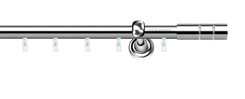 Kovové garnýže jednořadé 19mm - ASPEN CYLINDER nerezové