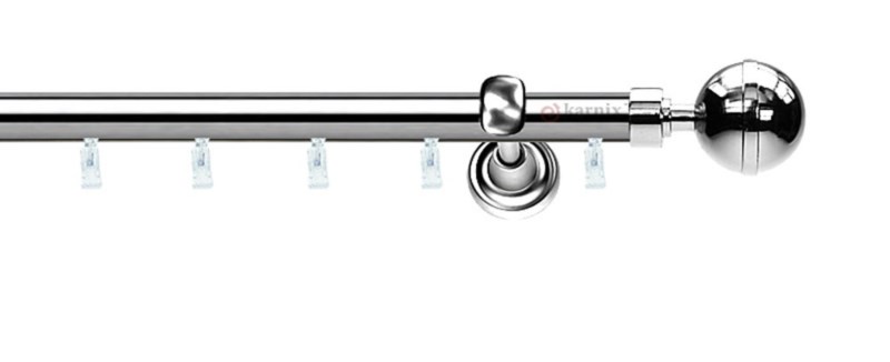 Kovové garnýže jednořadé 19mm - ASPEN ELEGANT nerezové