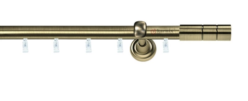 Kovové garnýže jednořadé 19mm - ASPEN CYLINDER mosazné