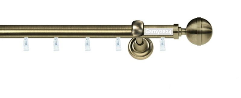 Kovové garnýže jednořadé 19mm - ASPEN ELEGANT mosazné