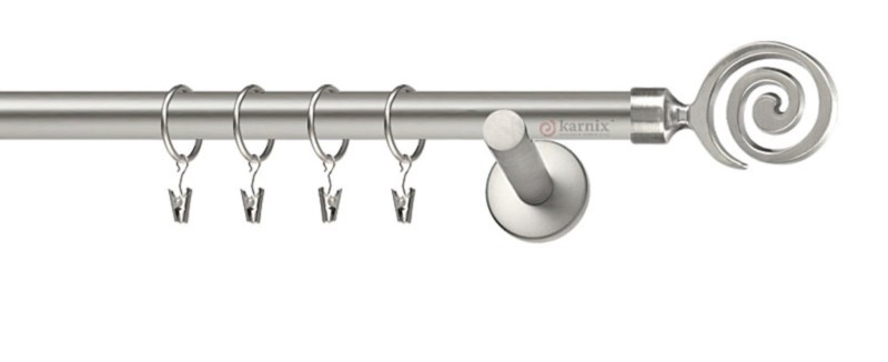 Jednořadá garnýž Cento o průměru 19 mm v chromu. Moderní design s odolnou galvanizovanou povrchovou úpravou pro dlouhou životnost.
