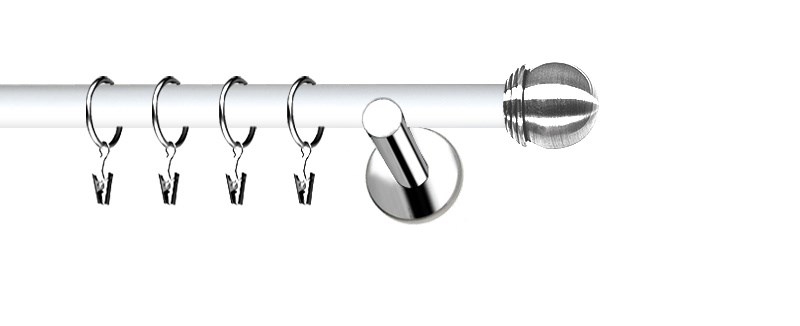 Kovová garnýž Extra Knoflík o průměru 19 mm. Galvanizovaný povrch pro vysokou odolnost. Montáž na zeď je součástí balení.