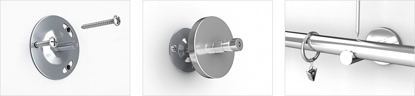 Kovová garnýž Extra Clarex Crystal, průměr 19 mm. Povrchová úprava galvanizováním. Součástí je montáž na zeď.