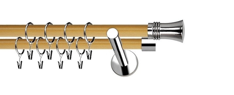 Moderní dvouřadá garnýž Extra Capri, průměr tyčí 19 mm. Kvalitní galvanizované provedení. Součástí je montážní materiál.